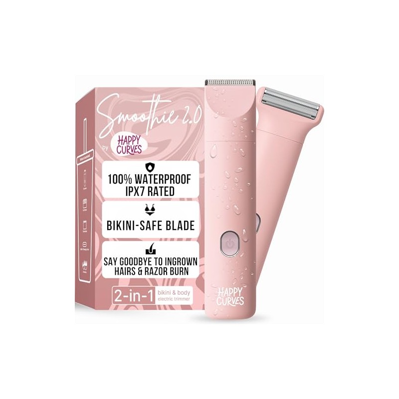 HAPPY CURVES Smoothie 2.0 Bikini Trimmer - Afeitadora eléctrica para