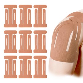 10pcs Shoulder Kinesiology Tapes, Premium Breathable Latex-Free Athletic Muscle Strips Shoulder Kinesiology Tapes Pain Relief Precut Strips for Home Office Fitness Sports