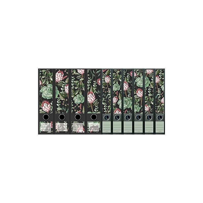 Set of 10 Wide and Narrow Folder Spines Succulent Plant
