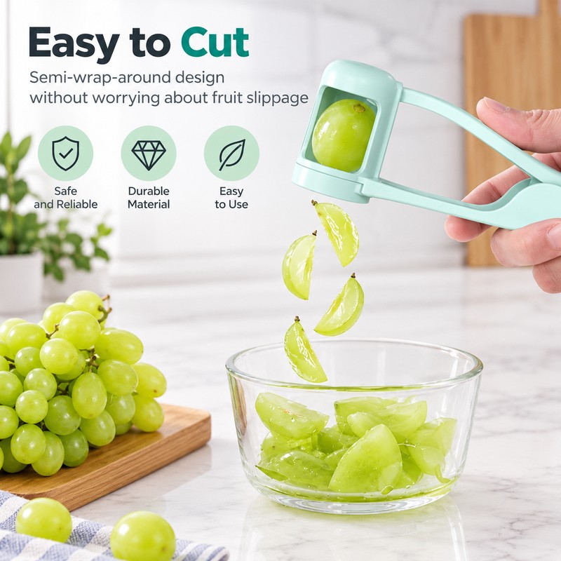 Cherry Tomato Slicer for Quick Food Prep – Manual Fruit
