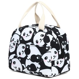 Panda Lunch Bag for Women Girls, Insulated Lunch Tote Bags Reusable Lunch Box for Kids Adults School Work Picnic Travel
