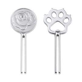 2Pcs Toothpaste Squeezer & Dispenser – Metal Tube Squeezer Key for Bathroom & Kitchen, Cute Paw & Rose Design,for Cream Paint Cosmetic