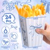 Fullhawl 24 Pcs Blue Bow Mini Popcorn Boxes Blue and