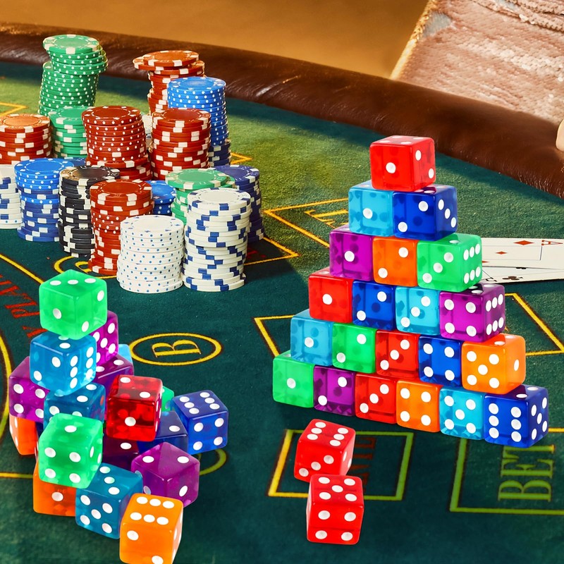 Lemicin 36 Piece 19mm Casino Style Craps Dice Sets Acrylic