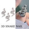 30 Pcs Snake Nail Charms Gold Sliver Black Snake Nail