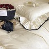 Ruffle Comforter Set, Silky Ruffle Bedding Set, 4 Pieces Farmhouse
