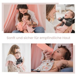 MIMUSELINA Burp Cloths Baby Muslin Cloth Baby Muslin Cloths 3 Nursing Cloths Terry Cloth 100% Cotton 30 x 21 cm, breeze