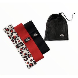 Pure Lust Booty Bands,Resistance Bands,Glute Bands,Fabric Workout Bands,Exercise Bands,Hip Bands,Red,Black,Leopard,Light,Medium & Heavy Resistance