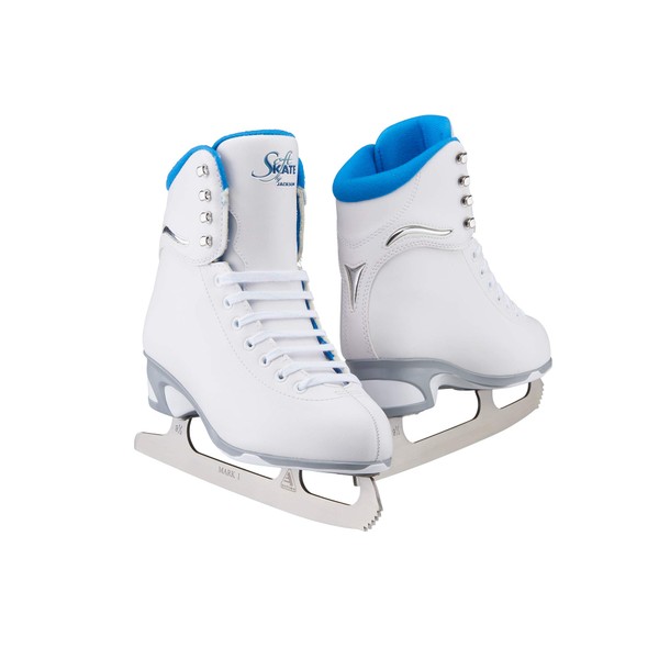 Jackson Ultima SoftSkate Womens/Girls Figure Ice Skates Color: White/Blue Size: 12 Misses