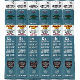 6 Count - Hunter's Reserve - PKM - Exotic Meat Trail Sticks - 6 Count - Adventure You Can Taste - Wild Game Exotic Jerky Meat Sticks (Swampstick Alligator)