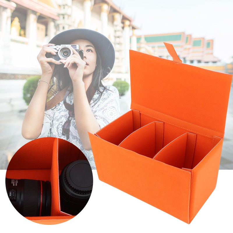 Camera Bag Waterproof Dustproof Detachable Shockproof SLR Camera Lens BagOrange