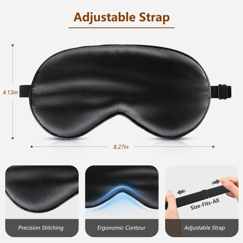Loomluxe Sleep Mask Silk Eye Mask for Men Sleeping Mask,