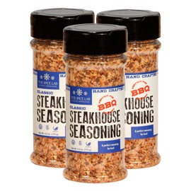 The Spice Lab Classic Steakhouse Steak Seasoning – All-Natural BBQ Grill Dry Rub – 6.2 oz Shaker Jar 3 Pack – Award Winning – Kosher - Gluten-Free Wagyu Steak, Burger & Veggie Grill Seasoning – 7030