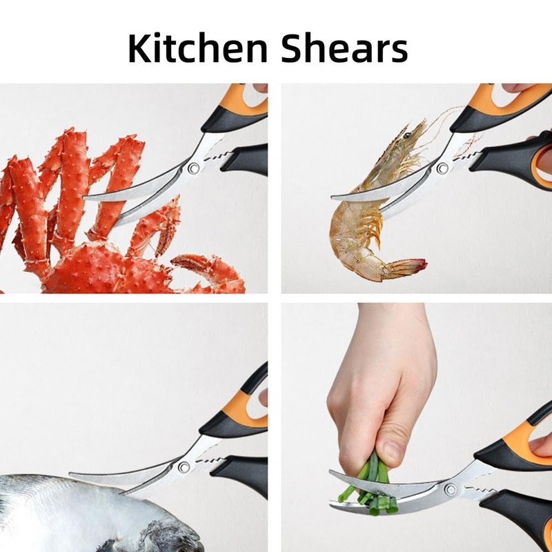 2PCS Kitchen Scissors,Kitchen Shears,All Purpose Heavy Duty Meat Scissors Poultry