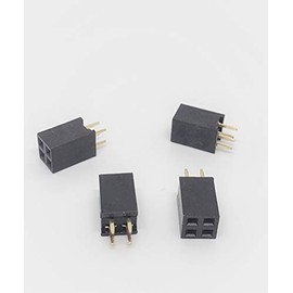 Connectors Pro 25-Pack 4P 2.54mm 0.1" Pitch PCB Female Pin Headers 2x2 Dual Rows 4 Pins Female Sockets to Male Straight PCB DIP, Double Rows PC Board Through-Board Strip (2X2-4P-25PK)