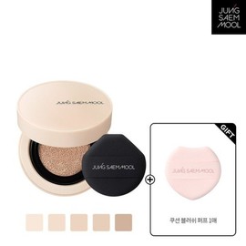 Jeongsammu 스킨 누더 쿠션 컨실러(본품) + 아티스트 쿠션 블러쉬 퍼프 1매입 Skin薄纱粉底修正液（正装）+艺术家修颜腮红刷1个