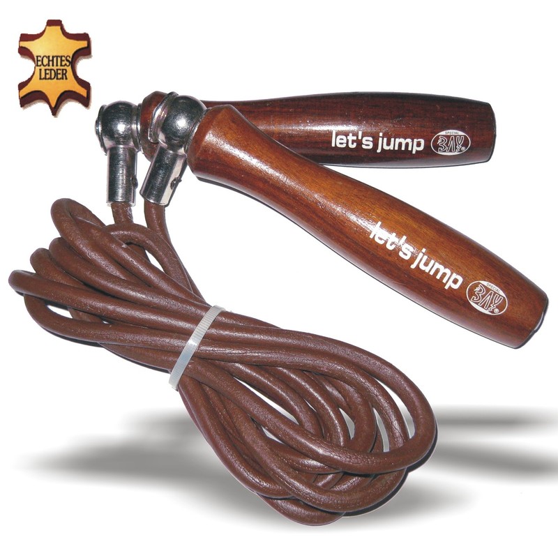 BAY® LETS JUMP 0.8 cm Thick Professional Leather Skipping Rope