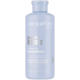 Lee Stafford Blue Toning Shampoo | Bleach Blonde Ice White - Corrects Brassy & Yellow Orange Tones to Silver Platinum, Great for HIghlighted, Bleached, & Naturally Dark Hair, No Purple, 250 ml