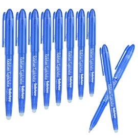 VOCIBO Erasable Ballpoint Pen, 8-Piece Erasable Gel Pen Set, Rollerball Pen Erasable, 0.5 mm Erasable Rollerball Pen Set, School Accessories - Blue