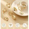 Florideco 10 PCS Chunky Gold Rings for Women Non Tarnish