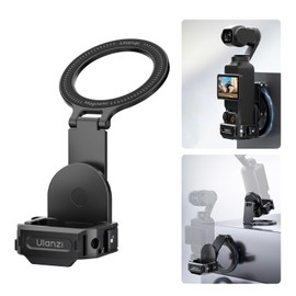 ULANZI PM01 Magnetic Expansion Mount for DJI Osmo Pocket3, Aluminium Magnetic Mount Stand with Cold Shoe, Magnetic Holder, Expansion Adapter Holder, DJI Osmo Pocket 3 Accessories