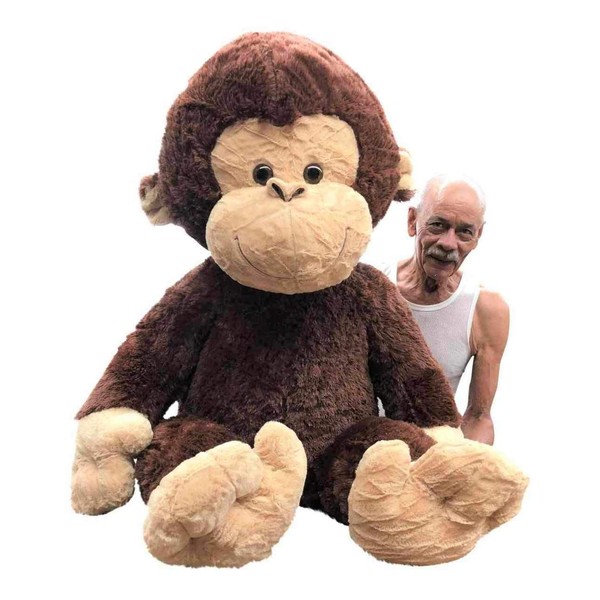 Big Plush Giant Stuffed Monkey - Large 4-Foot Extra-Soft Jumbo Plush Animal - 48 Inches / 122 Centimeters - Huge-Sized Gigantic Animals - Oversized Monkeys - Hug This Full-Size Pet Ape