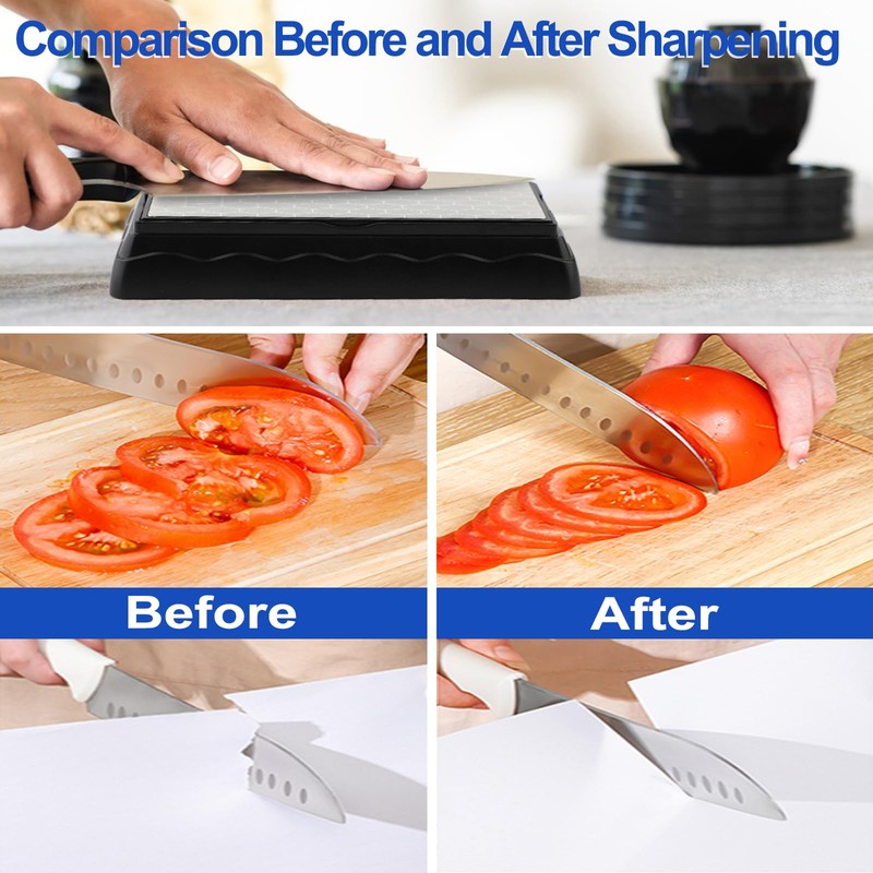 Double-sided Diamond Sharpening Stone,Knife Sharpening Stone with Extra Fine 1200/Coarse