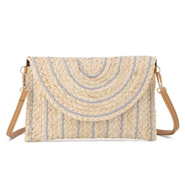 Freiesoldaten Frauen Stroh Clutch Tasche Sommer Strand Handgeflochten Umschlag Brieftasche Crossbody Handtaschen
