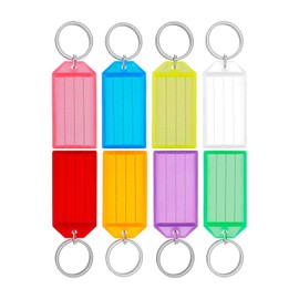 40 Key Rings Can Be Written On with Labels, Key Fobs, Plastic Key Fobs, Key Labelling for Labelling for Suitcases, Pets, Luggage Items (Mix)