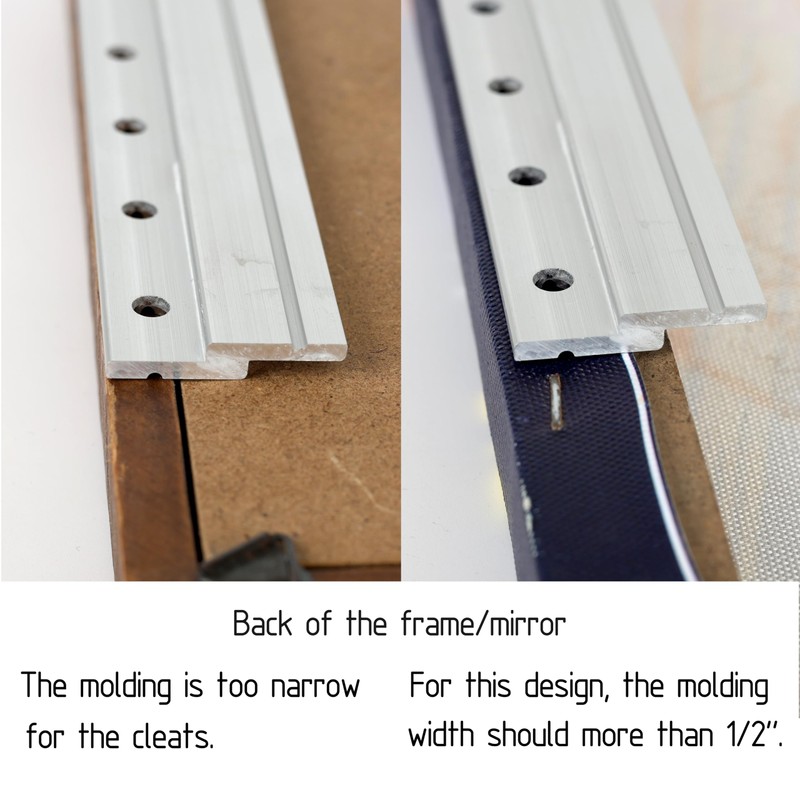 50 Inch Heavy Duty French Cleat Hanger, Heavy Mirror Mounting