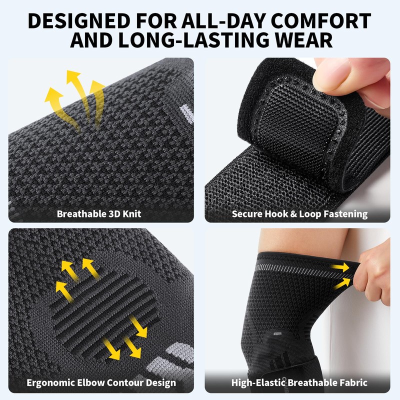 CAMBIVO Tennis Elbow Brace with Dual Gel Pads, Adjustable Forearm