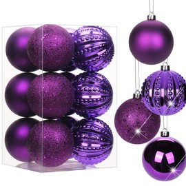 8 cm Christmas Decoration Christmas Baubles, 16 Pieces Shatterproof Christmas Tree Baubles Ornaments Christmas Tree Decoration Baubles