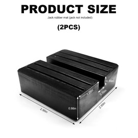 SHMZK 2 PCS Jack Rubber Pad, Square Floor Jack Pad Adapter Vehicle Repair Tool Universal for Car Lift, Anti-Slip Slotted Frame Heavy Duty Rubber Frame Rail Protector, Car Accessories