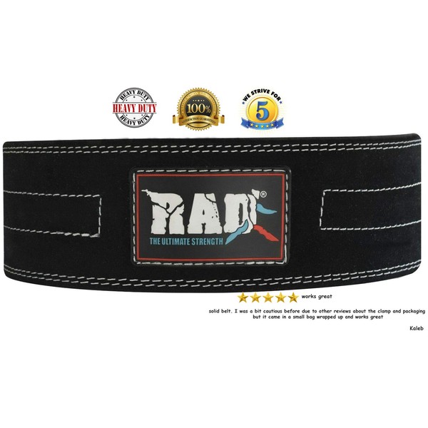 RAD Weight Lifting Belts Powerlifting and Weightlifting Belt with Lever Buckle, 10mm (Black, Medium)