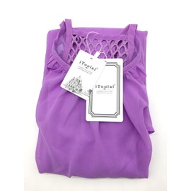 iToolai Women's Summer Casual Sundress Chiffon Sleeveless Tank Dress Beach Cover up (Large, Lanvender)