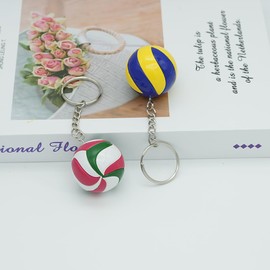 Moydolo 2 Piece Volleyball Key Fob Novelty Sport Ball Keyring for Boys Girls Men Women