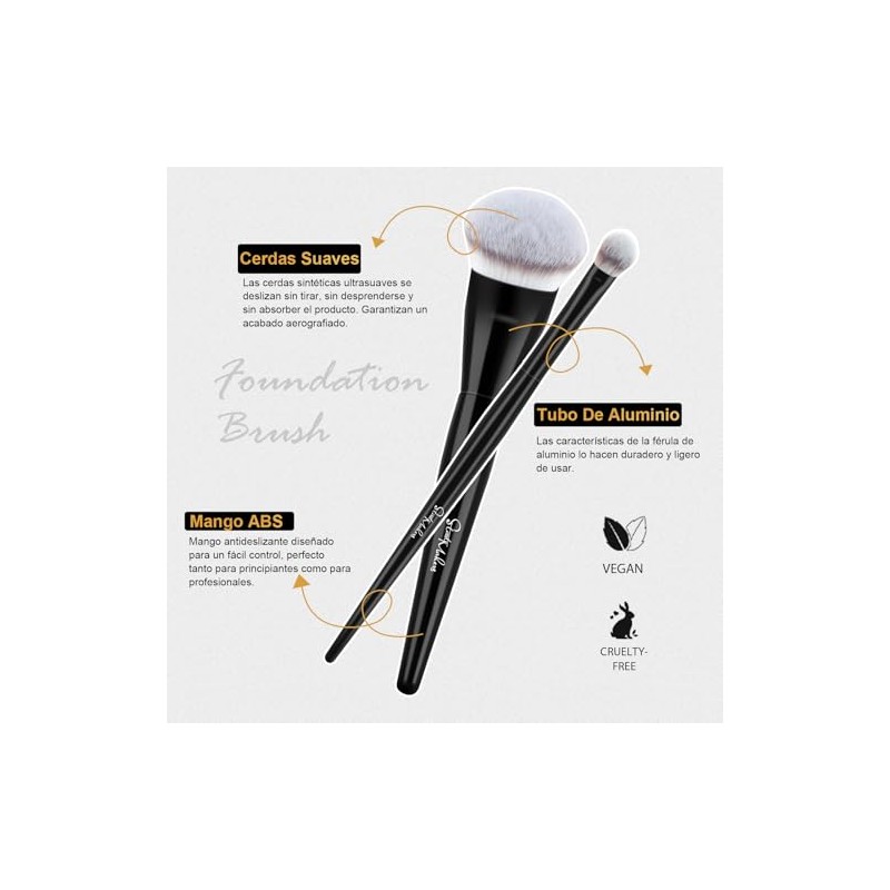 START MAKERS Brocha para Base y Brocha para Corrector de