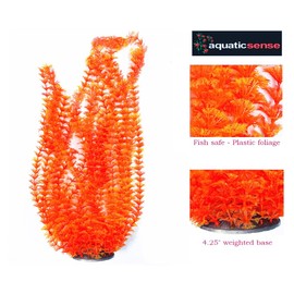 aquaticsense Artificial Vibrant Color Aquarium Plant Decoration 2pk Bundles. 11 Styles. Extra Large, 22.5in - 26in Tall. Safe for All Types of Fish. (Vibrant Color #9)