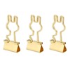 100Pcs Bunny Binder Clips Gold Cute Handle Durable Metal Multifunction