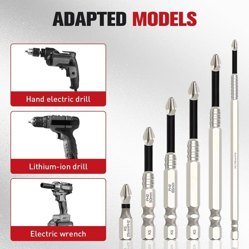 DEJIN High Magnetic Screwdriver Drill Bit Set, Strong Durability Anti-Slip