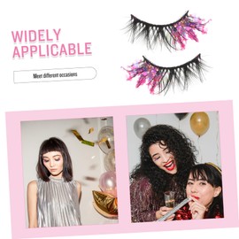 FRCOLOR 2pcs Wispy Lashes Look False Eyelashes Luminous Makeup Lash Extensions