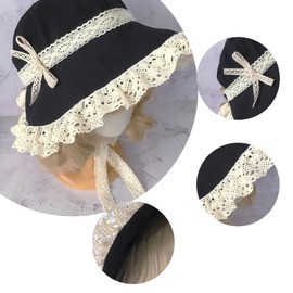YUEHUINIAO Victorian Bonnets Hat Lace Ribbon Base Breathable Victorian Hat Dark Headwear Elegant Hat Base Victorian Hat