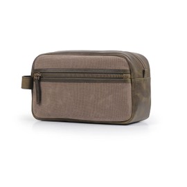 Londo Genuine Leather Travel Toiletry, Makeup, Shaving Organizer Bag - Dopp Kits - Unisex (Olive)