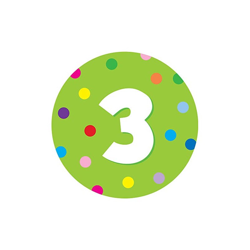 ExcelMark 11" Number Classroom Floor Decal (3, Lime)