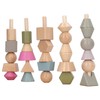 Stack Matching Set Educational Wood with 10 Cards Geometric Shape