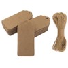 ZHIYE 100pcs Kraft Paper Gift Tags with Free 20 Meter
