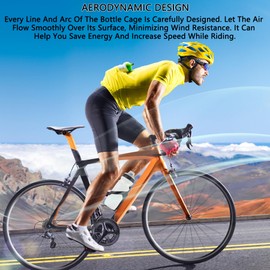 HUALONG aero Bike Water Bottle Holder Nylon Carbon Fiber Water Bottle Cages for Road Bikes Gravel Mountain e Bike for 2.76-2.95 in Diameter Bottles, with Screw Washer and Wrench 1-Pack