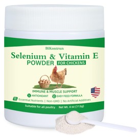 Selenium and Vitamin E Powder for Chickens, Selenium for Chickens, Immune System, Muscle Support & Prevents, Improve Wry Neck, Selenium, Vitamin E Supplements, Suitable for All Poultry, Chicken & More