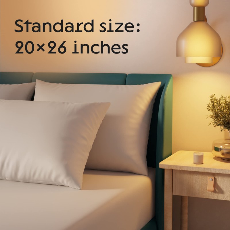 Niagara 2 Pack Standard Pillow Protectors with Zipper, Premium Cotton
