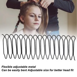 9 Pieces U Shape Hair Finishing Comb, Stretchy, Invisible, Flexible, Hair Fork Clip for Updo, Hair Side Combs, Hair Finishing Fixer Clips for Women and Girls